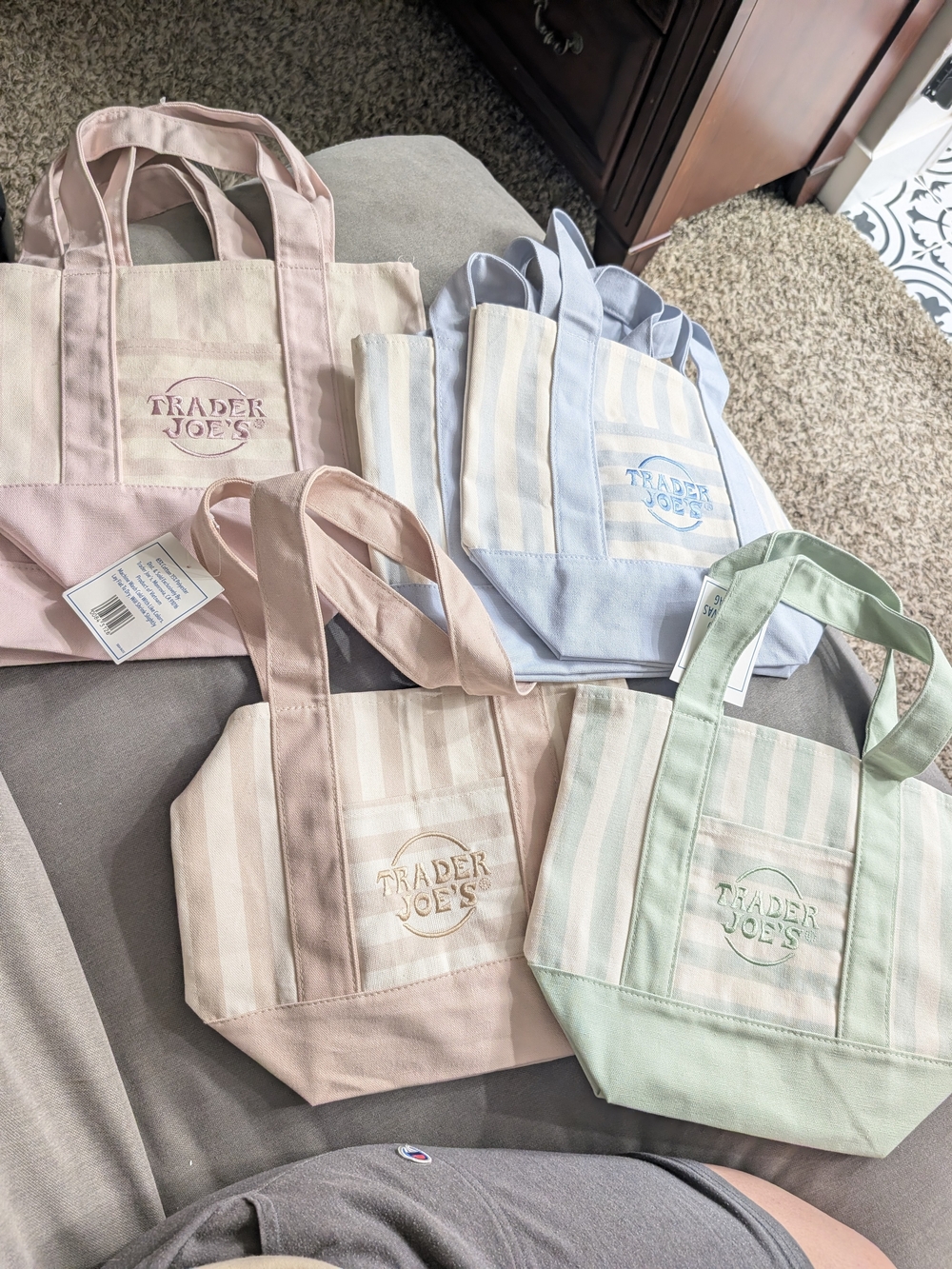 READ DESCRIPTIO Trader Joe's Pastel Stripe Canvas Tote